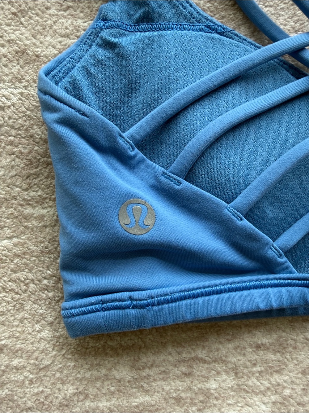 Lululemon Blue Strappy Sports Bra - Picture 3 of 4